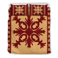 Hawaiian Quilt Pattern Pineaple Nice Bedding Set Black - Polynesian Pride