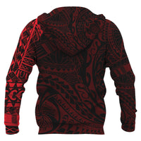 Hoodie Polynesian Tattoo Style Red - Polynesian Pride