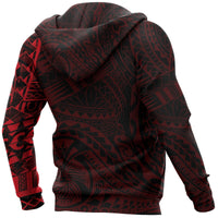 Hoodie Polynesian Tattoo Style Red - Polynesian Pride