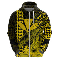 Custom Kakau Polynesian Tribal Hawaiian Turtle with Kanaka Maoli Yellow Hoodie LT9 - Polynesian Pride