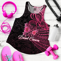 Breast Cancer Pink Ribbon Butterfly Polynesian Black Version Women Tank Top - LT12 Women Black - Polynesian Pride