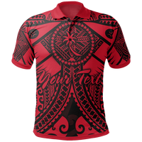 Chuuk Custom Polo Shirt Red Seal with Polynesian Tattoo Unisex Red - Polynesian Pride