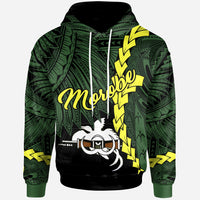Papua New Guinea Morobe Province Polynesian Hoodie Tribal Wave Tattoo Unisex Green - Polynesian Pride