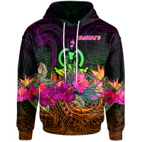 Vanuatu Hoodie Summer Hibiscus Unisex Reggae - Polynesian Pride