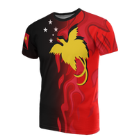 Papua New Guinea T Shirt PNG Flag Flame Unisex RED - Polynesian Pride