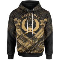 Pohnpei Polynesian Hoodie Pohnpei Gold Seal Camisole Hibiscus Style Unisex Gold - Polynesian Pride