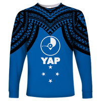 Micronesia Yap - Proud Yapese Long Sleeve Shirt - LT12 Unisex Blue - Polynesian Pride