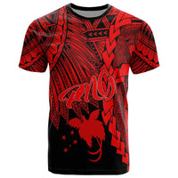 Papua New Guinea Polynesian T Shirt Tribal Wave Tattoo Red Unisex Red - Polynesian Pride