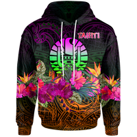 Tahiti Polynesian Hoodie Summer Hibiscus Unisex Reggae - Polynesian Pride