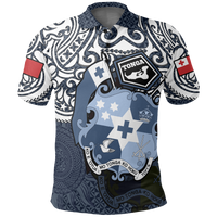 Tonga Polo Shirt Tongan FLag Coat Of Arms Pride (Blue) Unisex BLUE - Polynesian Pride