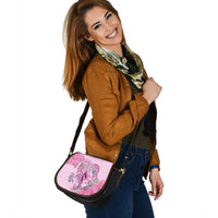 Polynesian Tribal Turtle Flowers Saddle Bag Saddle Bag One Size Pink - Polynesian Pride