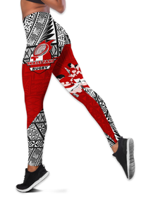 Tonga Rugby Ikale Tahi Sipi Tau Women Legging - LT2 Red - Polynesian Pride