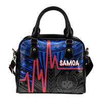 Samoa Shoulder Handbag - Samoa Seal With Heartbeat Polynesian Pattern (Blue) - Polynesian Pride