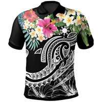 The Philippines Polo Summer Plumeria (Black) Unisex Black - Polynesian Pride