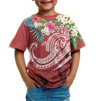 Kosrae Polynesian T Shirts Summer Plumeria (Red) - Polynesian Pride
