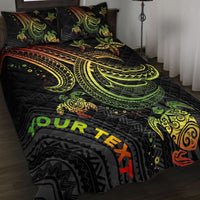 Polynesian Custom Personalised Quilt Bed Set - Reggae Turtle Art - Polynesian Pride