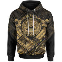 American Samoa Hoodie AS Gold Seal Polynesian Patterns Unisex Gold - Polynesian Pride