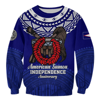 Custom American Samoa Independence Anniversary Pride Sweatshirt - LT12 Unisex Blue - Polynesian Pride