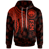 Federated States of Micronesia Hoodie Polynesian Wings (Red) Unisex Red - Polynesian Pride