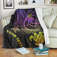 New Caledonia Custom Personalised Premium Blanket - Pink Turtle White - Polynesian Pride