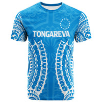 Custom Cook Islands Tongareva T Shirt Tribal Pattern LT12 Blue - Polynesian Pride