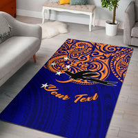 (Custom Personalised) Papua New Guinea New Ireland Pride Area Rug - LT12 Blue - Polynesian Pride