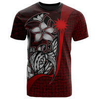 Nauru Polynesian T Shirt Red Turtle with Hook Unisex RED - Polynesian Pride