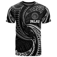 Palau Polynesian All Over T Shirt White Tribal Wave Unisex White - Polynesian Pride