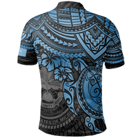Federated States of Micronesia Polo Shirt Federated States of Micronesia Flag Seal Blue Turtle Hiciscus - Polynesian Pride