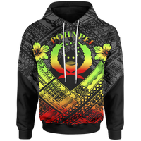 Pohnpei Polynesian Hoodie Pohnpei Reggae Seal Camisole Hibiscus Style Unisex Reggae - Polynesian Pride