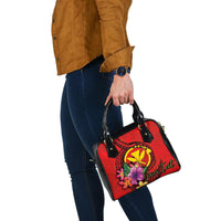 Hawaii Polynesian Custom Personalised Shoulder Handbag - Floral With Seal Red - Polynesian Pride