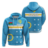 Vanuatu Sanma Province Hoodie Flag Style LT12 Unisex Blue - Polynesian Pride