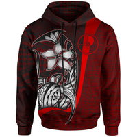 Yap Micronesian Hoodie Red Turtle with Hook Unisex RED - Polynesian Pride