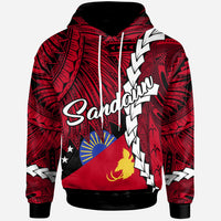 Papua New Guinea Sandaun Province Polynesian Hoodie Tribal Wave Tattoo Unisex Red - Polynesian Pride
