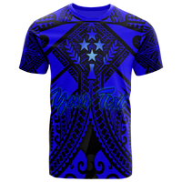 Kosrae Custom T Shirts Blue Seal with Polynesian Tattoo Unisex Blue - Polynesian Pride