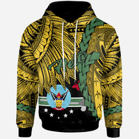 Papua New Guinea Hela Province Polynesian Hoodie Tribal Wave Tattoo Unisex Yellow - Polynesian Pride