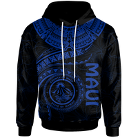 Polynesian Hawaii Hoodie Maui Polynesian Waves (Blue) Unisex Blue - Polynesian Pride