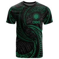Northern Mariana Islands Polynesian T Shirt Green Tribal Wave Unisex Green - Polynesian Pride
