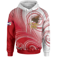 American Samoa Polynesian Hoodie Bald Eagle (Red) Red - Polynesian Pride