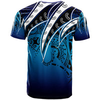 Pohnpei T Shirt Tropical Leaf Blue Gradient Style - Polynesian Pride