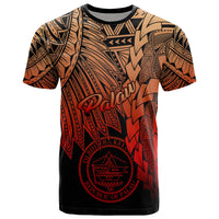 Palau Polynesian T Shirt Tribal Wave Tattoo Red Ver 2 Unisex Red - Polynesian Pride