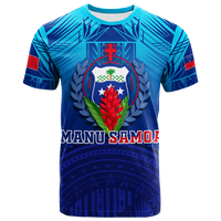 Manu Samoa Legend T Shirt LT12 Unisex Blue - Polynesian Pride