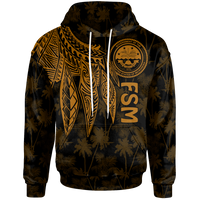 Federated States of Micronesia Hoodie Polynesian Wings (Golden) Unisex Golden - Polynesian Pride