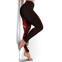 Chuuk Micronesia Custom Personalised Legging - Coat Of Arm With Hibiscus - Polynesian Pride
