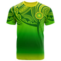Cook Islands Polynesian T Shirt Tattoo Pattern Unisex Green - Polynesian Pride
