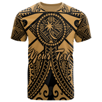 Chuuk Custom T Shirt Gold Seal with Polynesian Tattoo Unisex Art - Polynesian Pride
