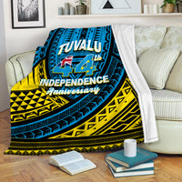 Tuvalu Blanket 44th Independence Anniversary - Tribal Pattern - LT12 Blanket White - Polynesian Pride