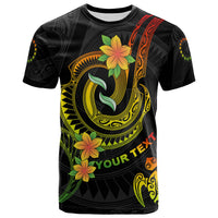 Cook Islands Custom T Shirt Reggae Plumeria Flowers with Spiral Patterns Unisex Art - Polynesian Pride