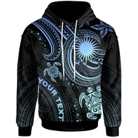 Marshall Islands Custom Hoodie Blue Turtle Unisex Blue - Polynesian Pride