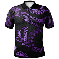 Cook Islands Polo Shirt Polynesian Tattoo Purple Version Unisex Purple - Polynesian Pride